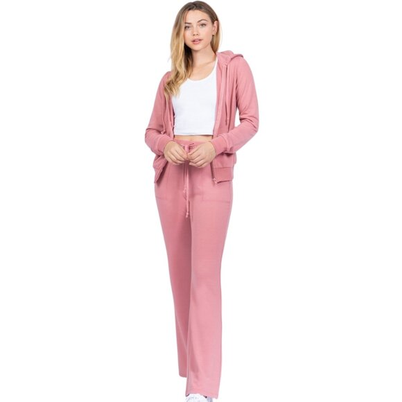 ATHLEISURE Tracksuit Jogger 2-Piece Pink Lounge Wear Co-ord Set Size M - NEW - Picture 1 of 9